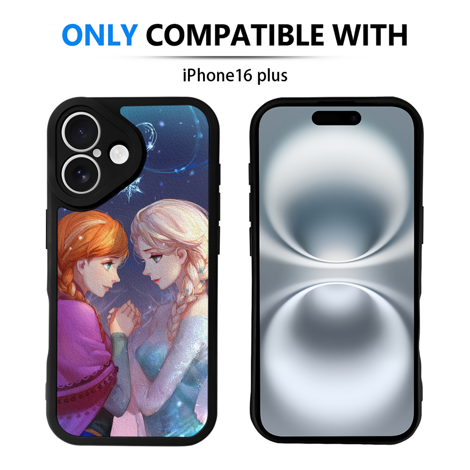 （画像用） アナと雪の女王 アンナ エルサ Frozen Anna Elsa 【iPhone 16シリーズ対応】シリコンスマホケース（レザー調） 材質：シリコン